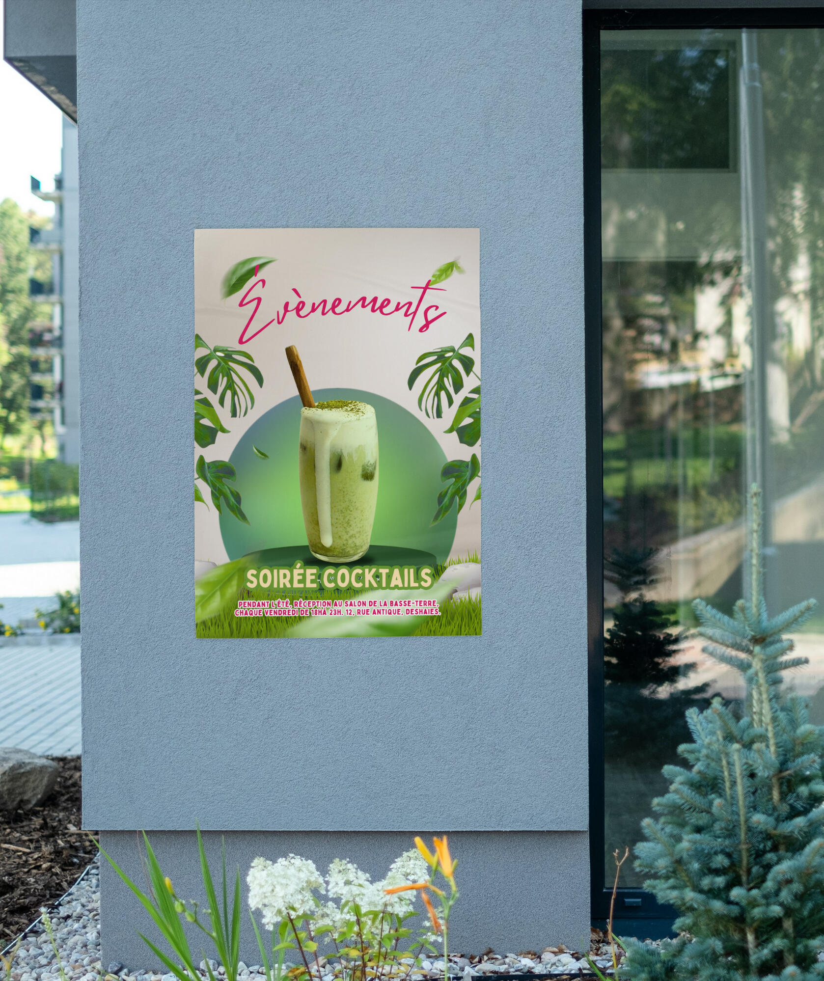 Création d’affiches impactantes tous formats Affiche imprimée collée sur un mur extérieur, parfaite pour une visibilité locale en Guadeloupe